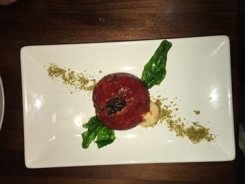 Tomato stuffed with cheese