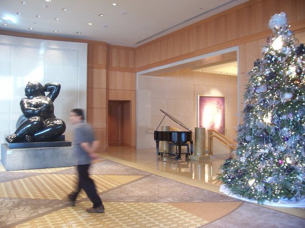 The beautiful lobby of the Four Seasons Miami.