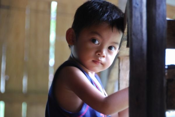 Little boy at the Iban Longhouse