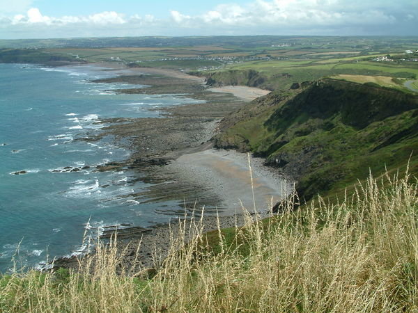 view to Widemouth bay from above Millook