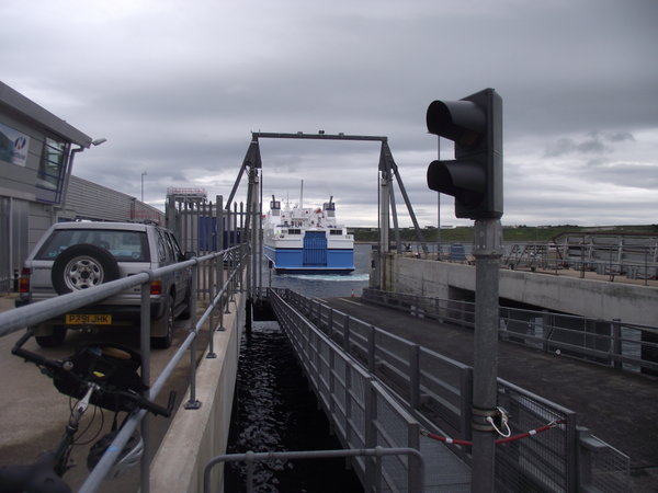 Orkney ferry arriving at Scrabster