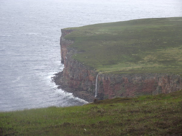 Cliffs and waterfall , Hoy