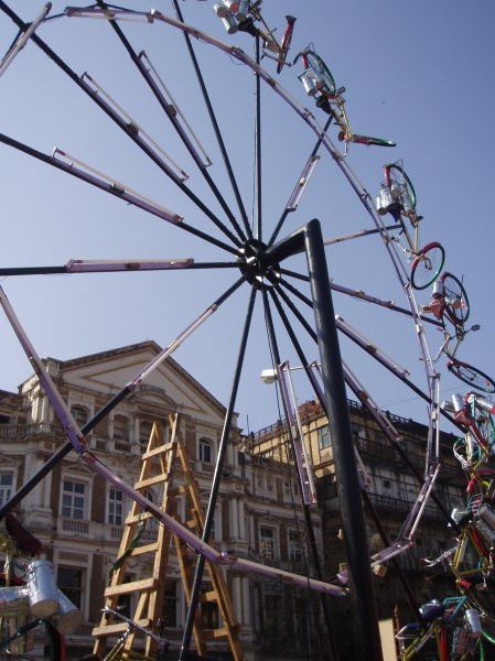 I loved this - a big wheel made from bicycles!
