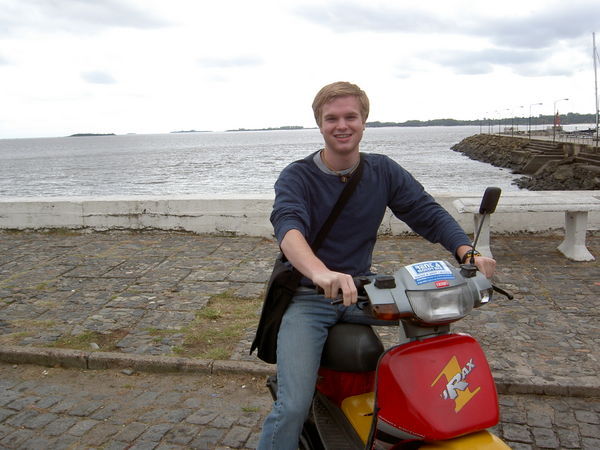 taylor on his moped