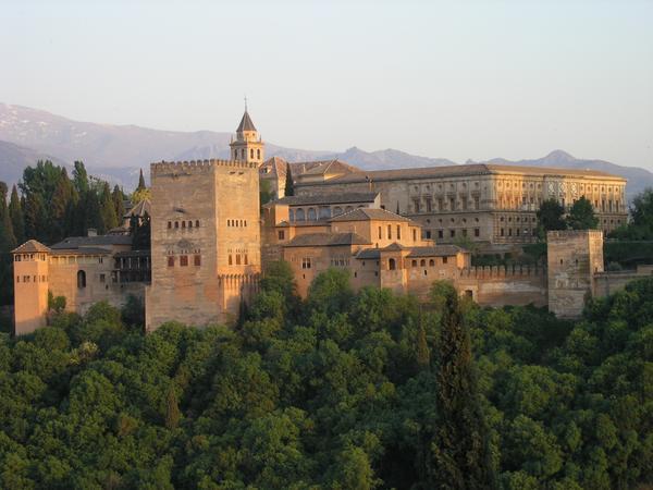 The Alhambra Palace at sunset