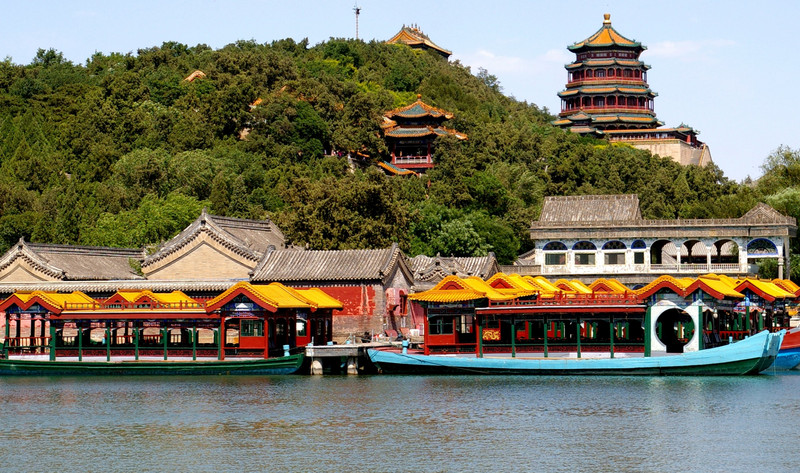 Long boats and Longevity Hill in the background