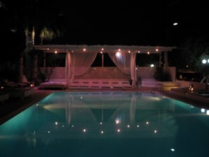 Bellonias Villas pool at night