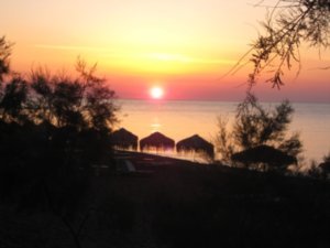 Sunrise at Kamari beach