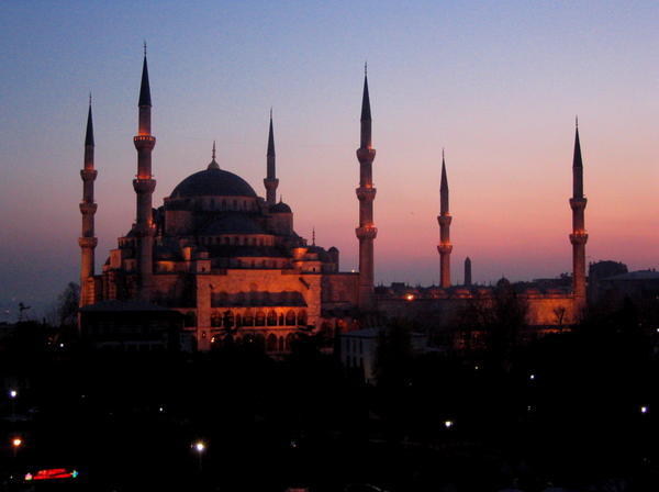 Blue Mosque with lights