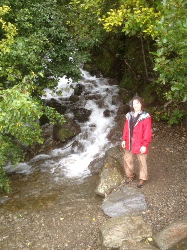 A drenched me at the end of the hike!