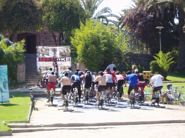Outdoor Spin Cycle class on San Cristobel Hill - Santiago