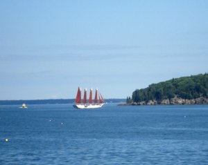 Schooner on sails