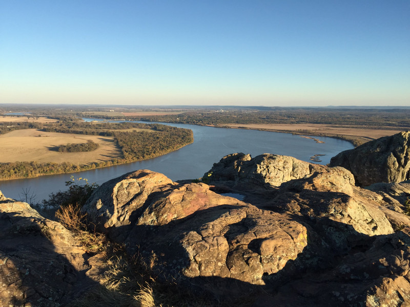 Arkansas River from top of Petit Jean Mountain