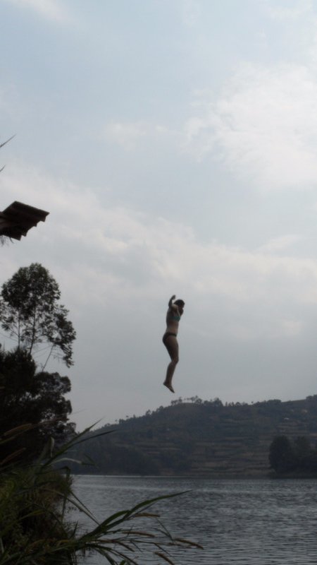 The big jump at Lake Bunyonyi!