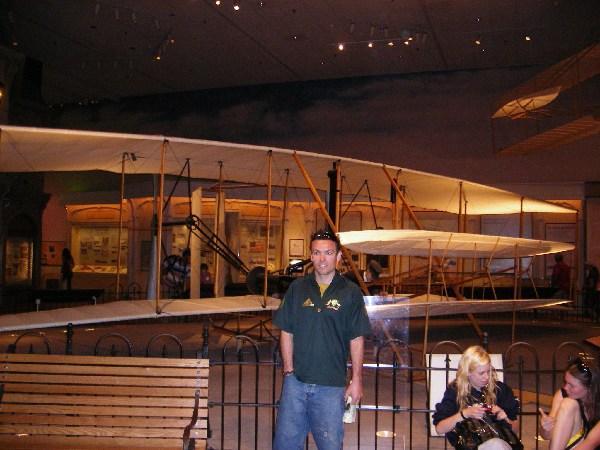 Jimmy with the original Wright Flyer
