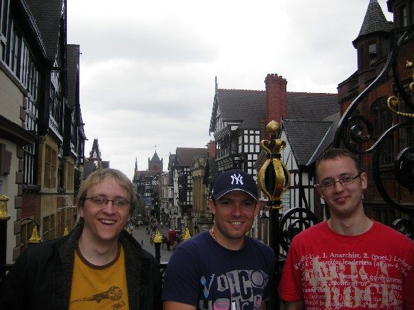 Peter, James & Jon above the main street of Chester