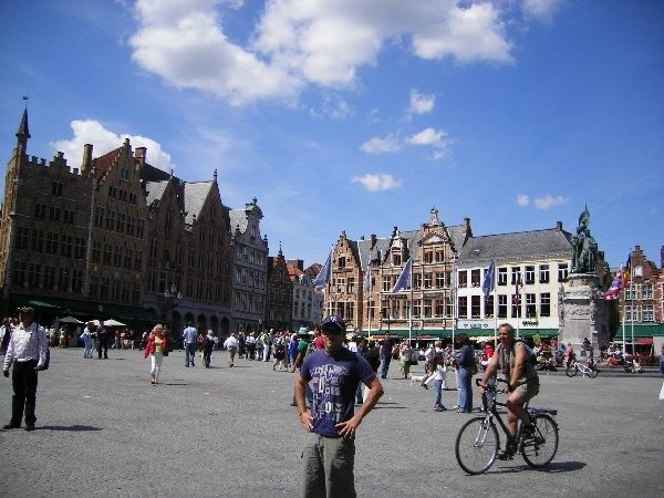 Jimmy in the main square of Bruges