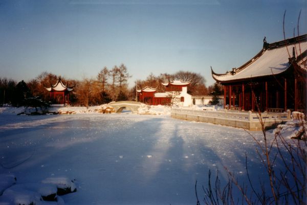 Montreal chinese garden lake