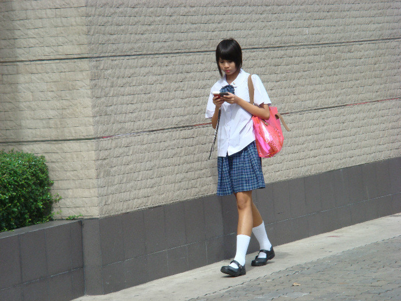 schoolgirl in the street