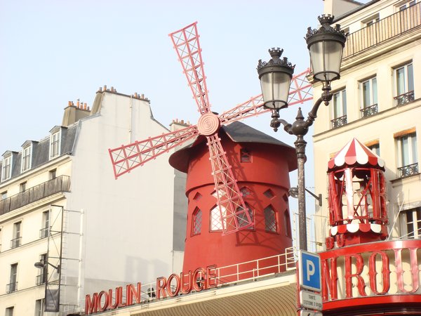 the moulin rouge at Pigalle