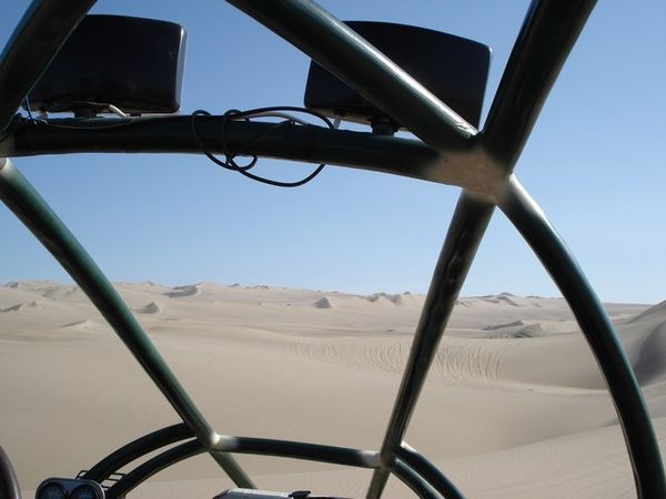 View from the cockpit of our dune buggy