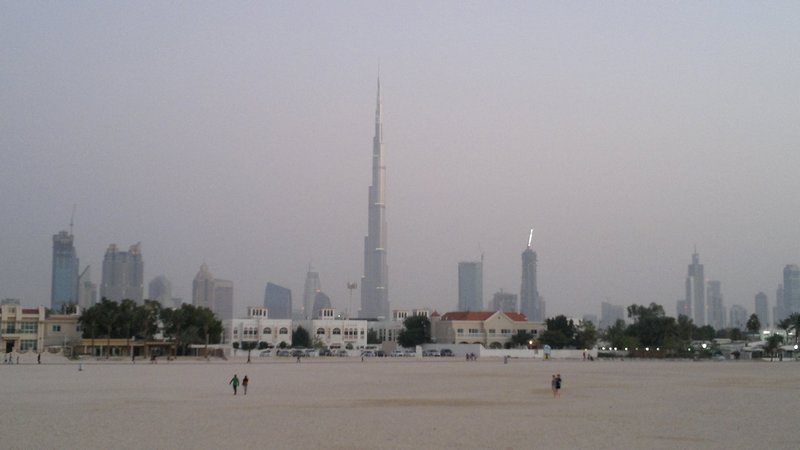 Burj across the sands at Jumeirah Beach.