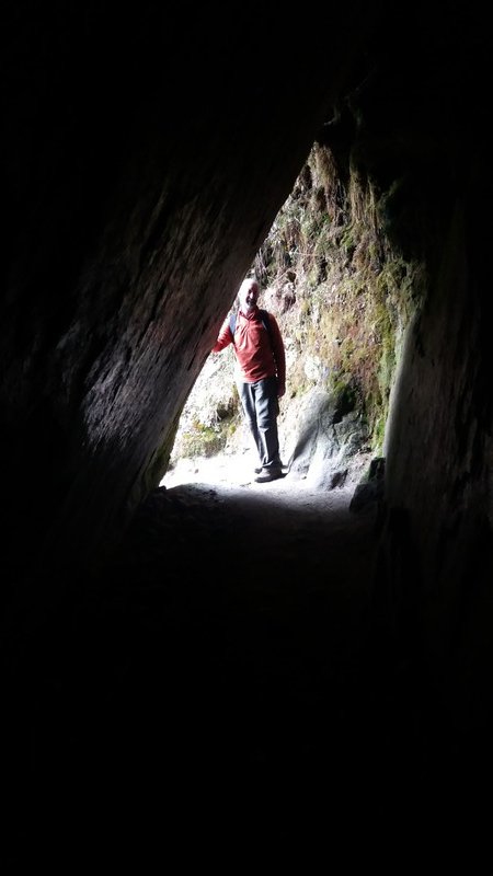 John exiting the bottom of Inca tunnel