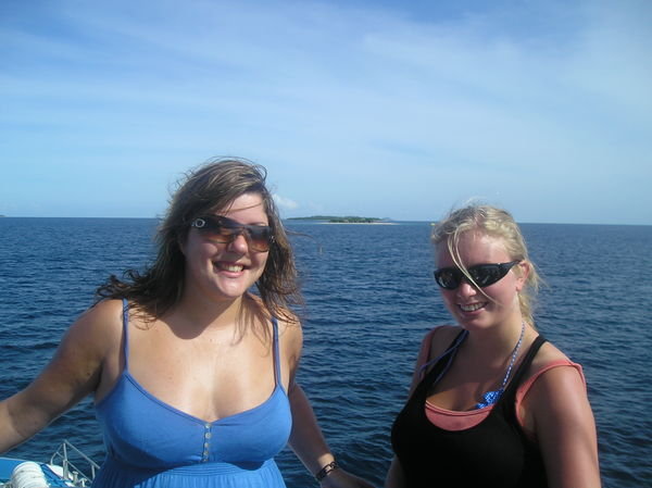 Erin and I head out on the catamaran
