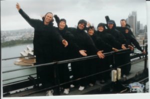 Group shot on top of Sydney Harbour Bridge!