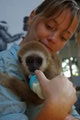Alison with the baby gibbon
