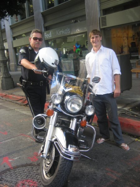 Drew with a local policeman