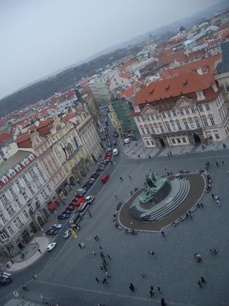 View from the top of the tower at the old town hall, Prague