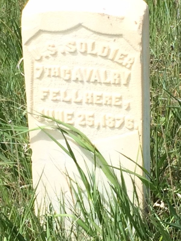 Grave of fallen soldier at Little Bighorn