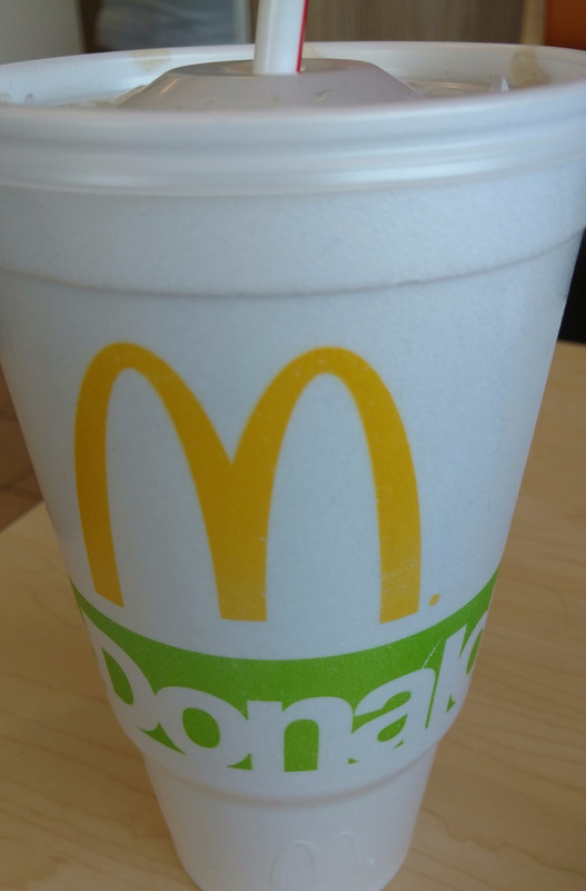Styrafoam cup at McDonalds