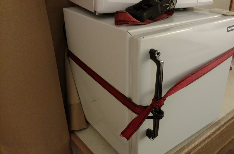 At first, the pizza box didn't fit in the hotel fridge.  Now it does