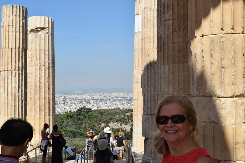 More of the Parthenon.  The city of Athens in the background
