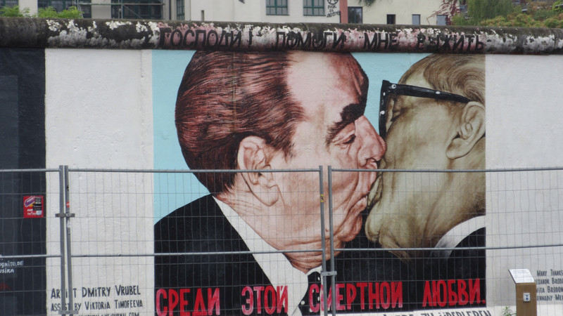 The famous Kiss, Leonid Brezhnev and Erich Honecker