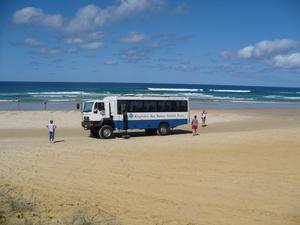 Transport Bus on Fraser Island Highway