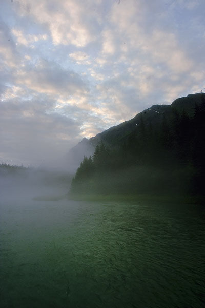 Clearing Sky on the Chilkoot River at Dusk