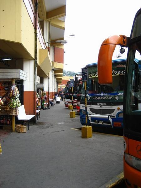 Colorful bus station in Quito
