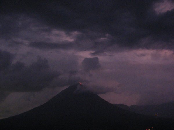 Arenal in a storm