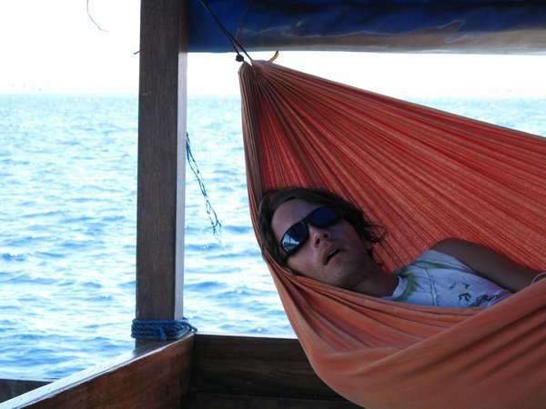 Sleeping soundly in one of the delightful hammocks 