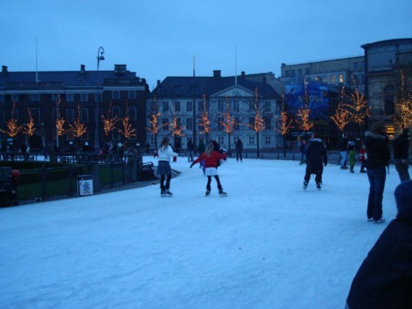 Ice skating in Copenhagen city centre