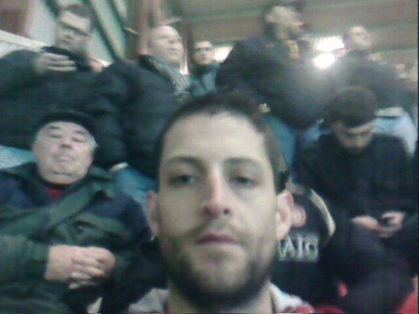 Me at the match (crappy camera phone)