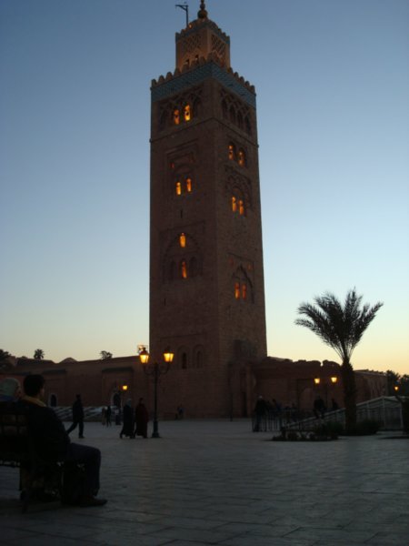 Koutoubia mosque at dusk