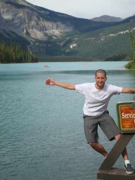 me being silly at emerald lake