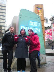 With Jenmi and Lydia at the countdown clock - 1 day to go!