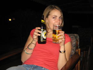Janice and A Tusker Beer!