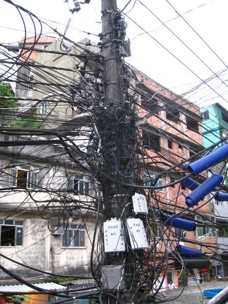 Electricity pylon Favela style!