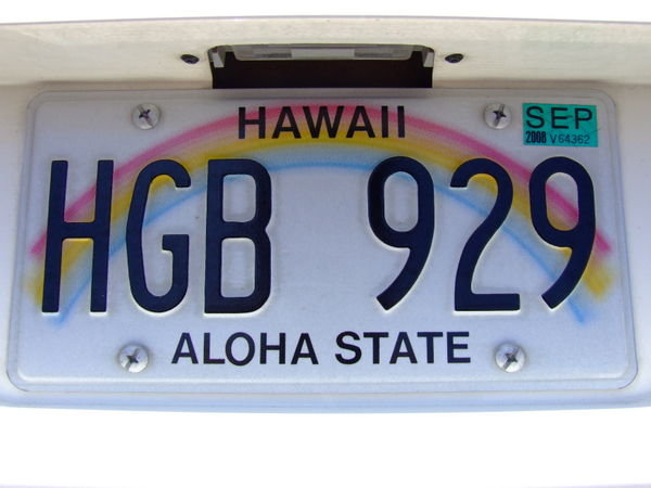 State numberplate